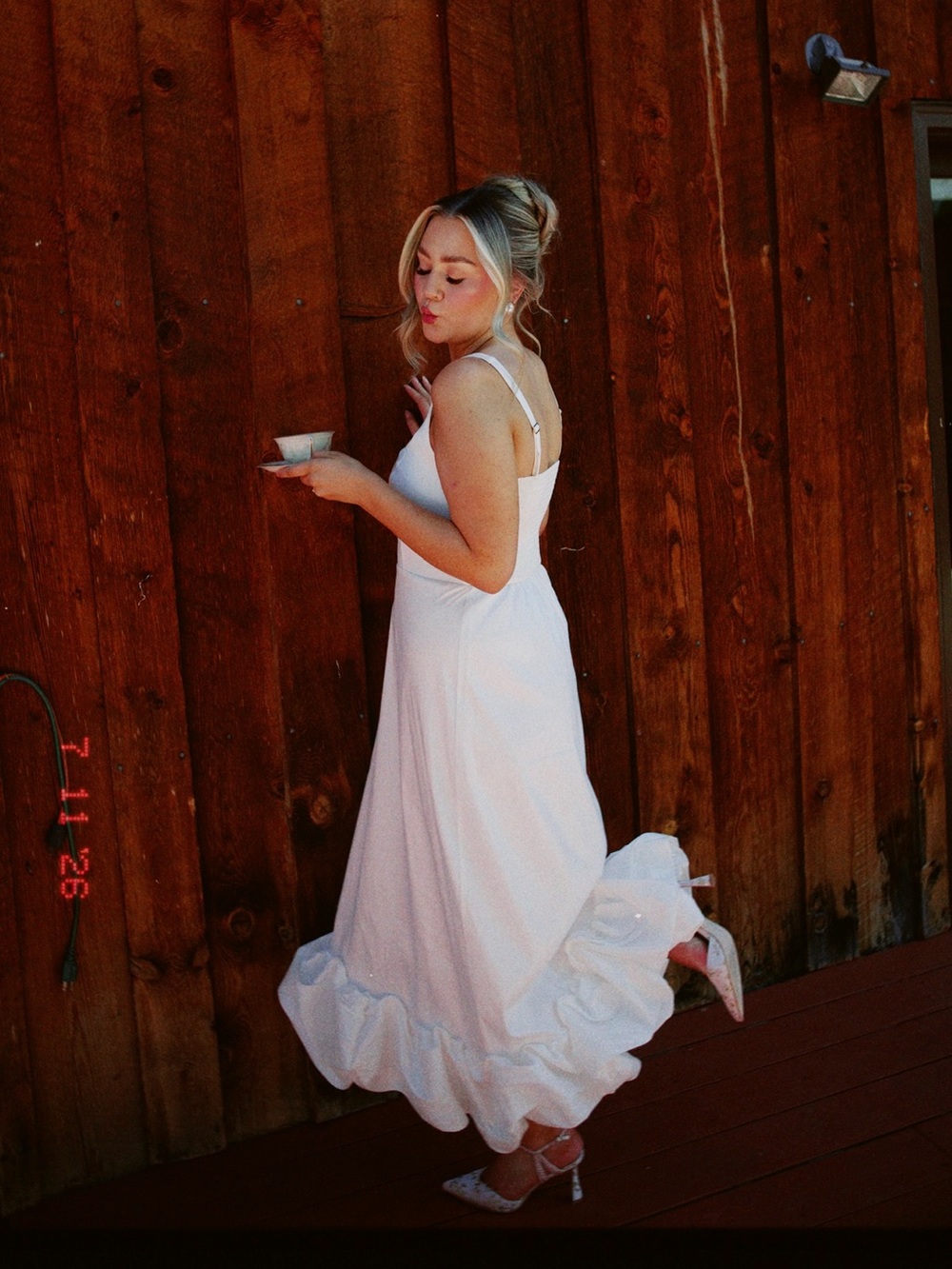 Show Me Your MuMu White Ruffled Midi Slip Dress